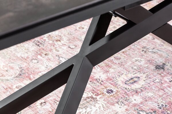 Table de salle à manger extensible céramique aspect pierre 180x90 cm
