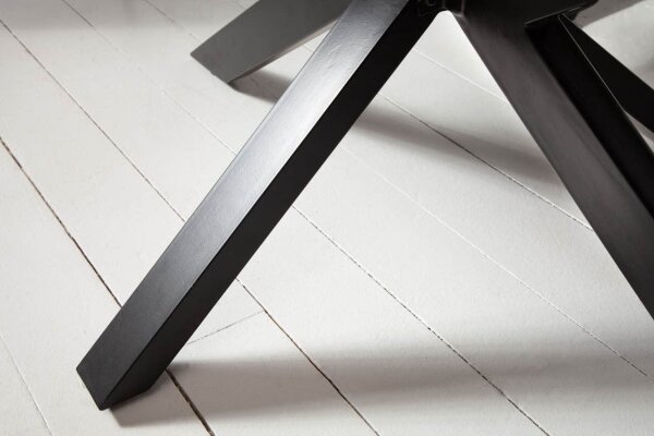 Table de salle à manger bois de sheesham métal 180 x 90 cm X-pieds