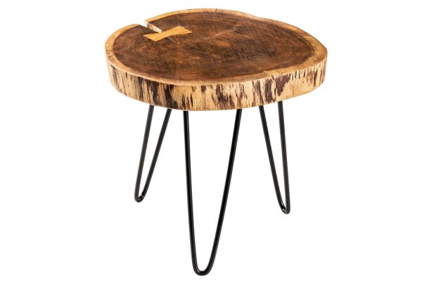 Table dappoint en bois dacacia et métal 40 x 40 cm