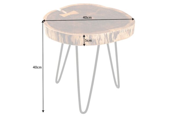 Table dappoint en bois dacacia et métal 40 x 40 cm