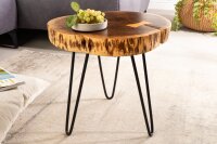 Table dappoint en bois dacacia et métal 40 x 40 cm