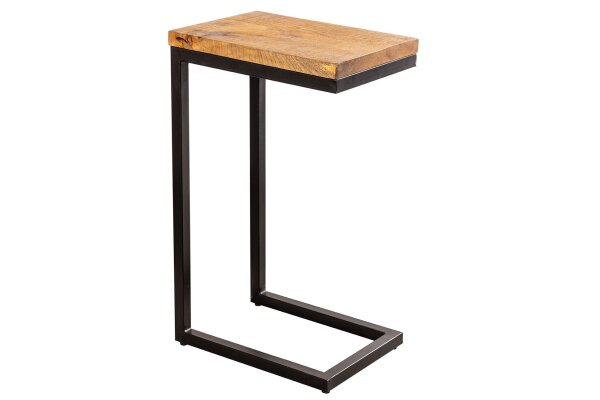 Table dappoint mangue bois métal 26 x 36 cm