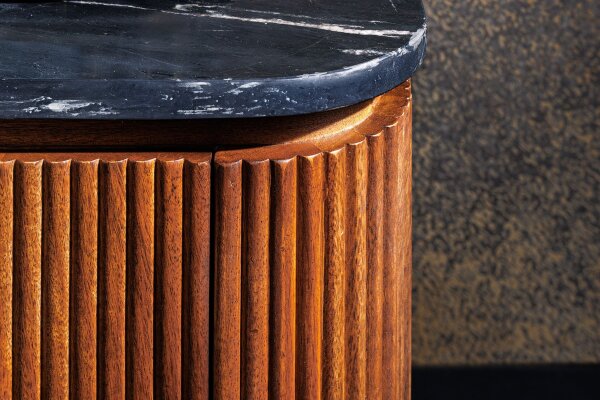 Table basse avec tiroir marbre mangue bois métal 110 cm
