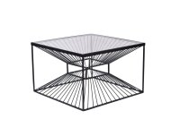 Table basse en verre trempé Fer en noir 60x60 cm...
