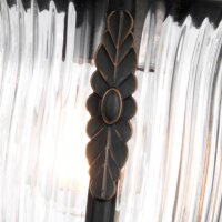 Applique murale MORGANA en bronze verre strié IP44...