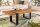 Table basse mangue bois métal 100 x 60 cm piètement traîneau