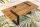 Table basse mangue bois métal 100 x 60 cm piètement traîneau