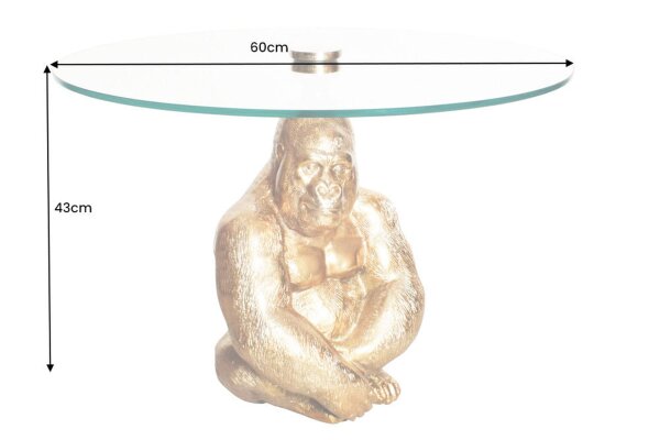 Table basse en verre trempé métal doré 60x60 cm artisanale