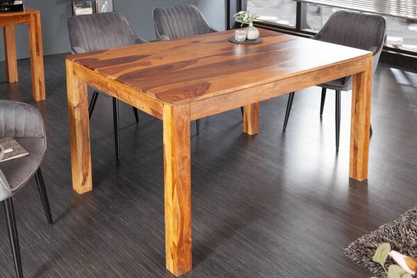 Table de salle à manger en bois de Sheesham naturel 140 x 70 cm