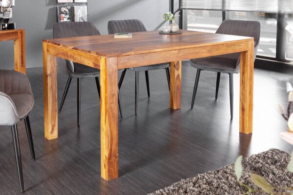 Table de salle à manger en bois de Sheesham naturel 140 x 70 cm
