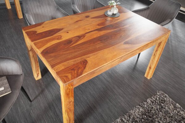 Table de salle à manger en bois de Sheesham naturel 140 x 70 cm