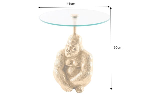 Table dappoint ronde Ø 45 cm travail manuel singe en or