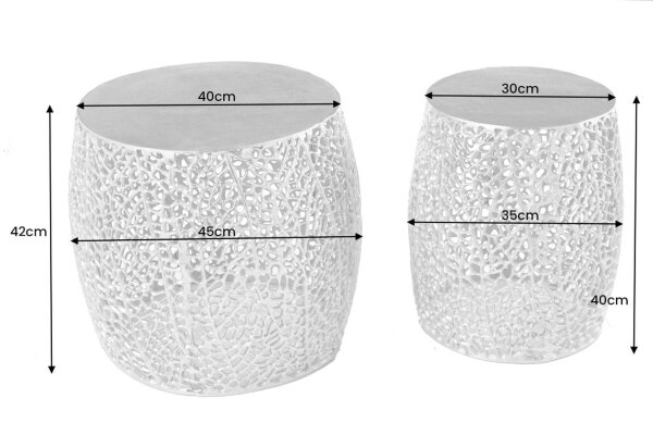 Table basse set de 2 pièces en métal doré fait main