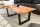 Table basse en acacia et métal, bord en forme darbre 120 x 60 cm