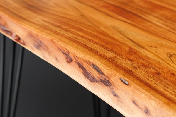 Table de bar en bois dacacia métal 140 x 63 cm Hairpin Legs
