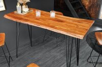 Table de bar en bois dacacia métal 140 x 63 cm...