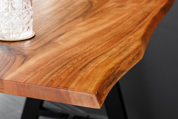 Table de bar bois dacacia métal 120 x 83 cm H : 106 cm