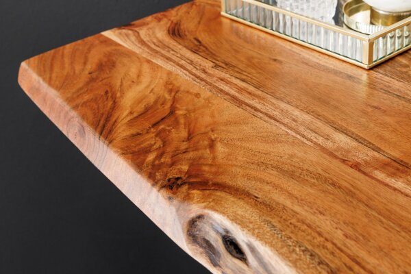 Table de bar bois dacacia métal 120 x 83 cm H : 106 cm