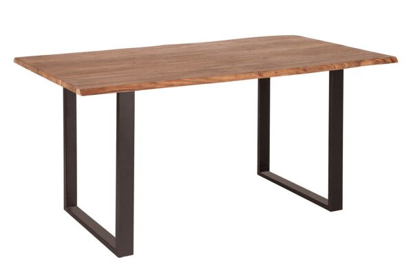 Table de salle à manger en bois dacacia et métal avec arête darbre 160 x 90 cm