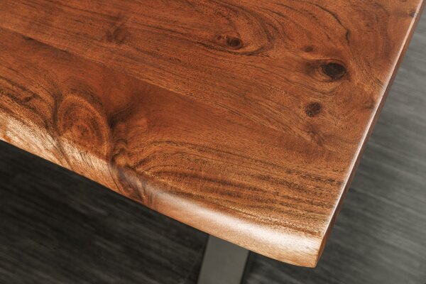 Table de salle à manger en bois dacacia métal 180x90 cm Industrial Baumkante