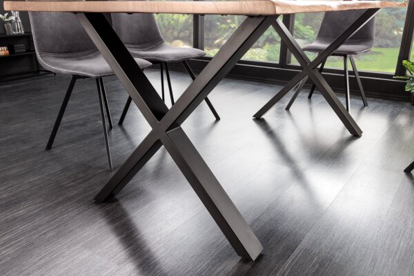 Table de salle à manger en bois dacacia métal 180x90 cm Industrial Baumkante