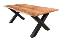 Table basse 120 x 60 cm bord darbre x -pieds Industrial