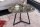 Table basse céramique verre dur métal taupe noir 70x55 cm