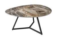Table basse c&eacute;ramique verre dur m&eacute;tal taupe...