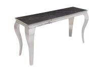 Table console en c&eacute;ramique noire argent&eacute;e...