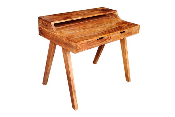 Bureau avec tiroir en bois dacacia naturel 100x84 cm