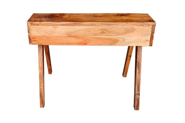 Bureau avec tiroir en bois dacacia naturel 100x84 cm
