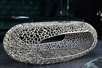 Table basse en métal argenté 119 x 66 cm...