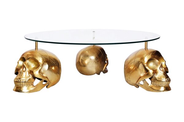 Table basse en verre trempé métal doré 90 x 90 cm