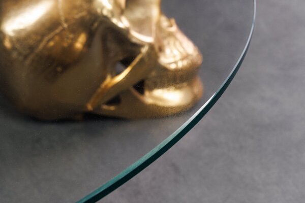Table basse en verre trempé métal doré 90 x 90 cm