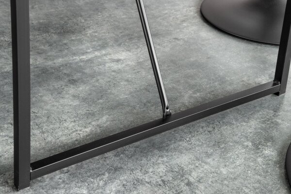 Table de bar aspect marbre noir 120 x 60 cm métal MDF