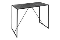Table de bar aspect marbre noir 120 x 60 cm m&eacute;tal MDF