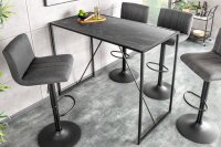 Table de bar aspect marbre noir 120 x 60 cm métal MDF