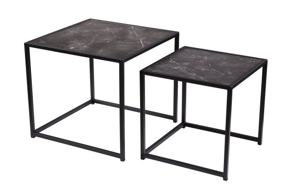 Set de 2 tables dappoint en anthracite noir