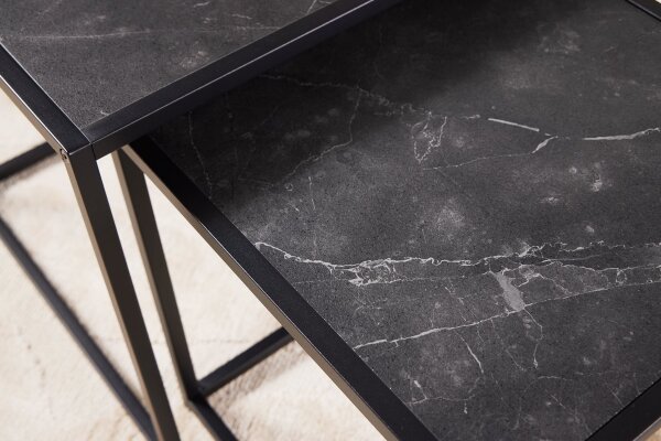 Set de 2 tables dappoint en anthracite noir