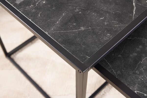 Set de 2 tables dappoint en anthracite noir