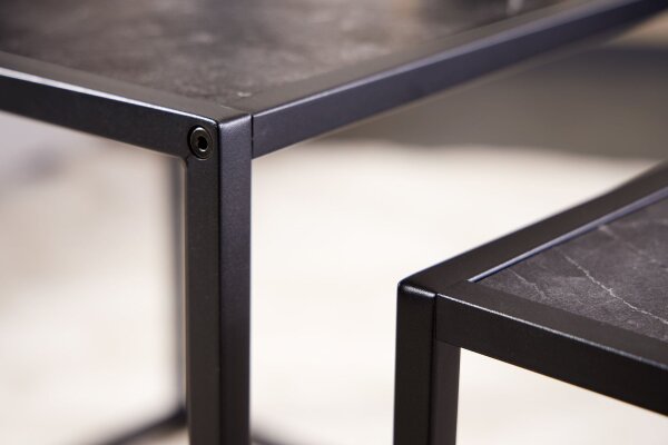 Set de 2 tables dappoint en anthracite noir