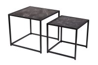 Set de 2 tables dappoint en anthracite noir