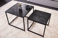 Set de 2 tables dappoint en anthracite noir