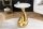 Table dappoint en marbre métal blanc or 36x36 cm artisanale