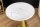 Table dappoint en marbre métal blanc or 36x36 cm artisanale