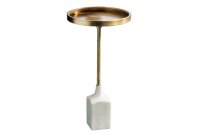 Table dappoint en marbre métal blanc or 30x30 cm...