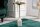 Table dappoint en marbre métal blanc or 30x30 cm artisanale