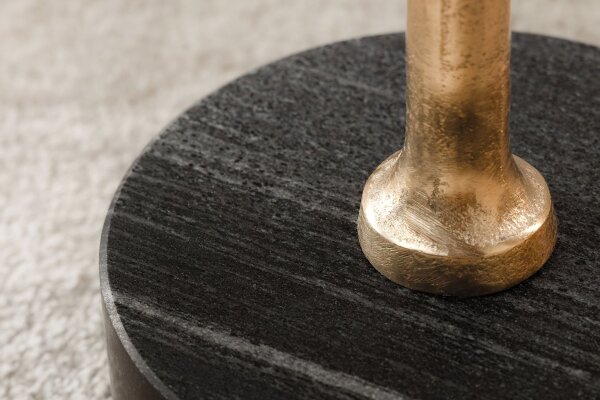 Table dappoint en bois dacacia marbre métal or noir
