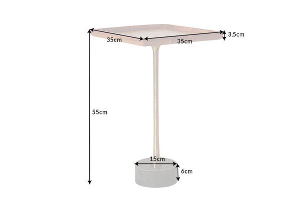 Table dappoint en bois dacacia marbre métal or noir