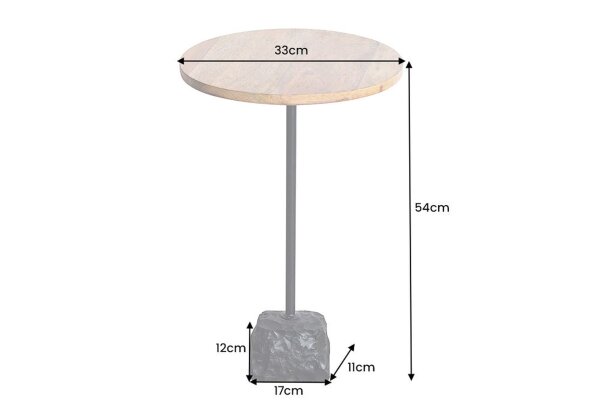 Table dappoint Mango Bois Marbre Métal Travail manuel Ø 33 cm
